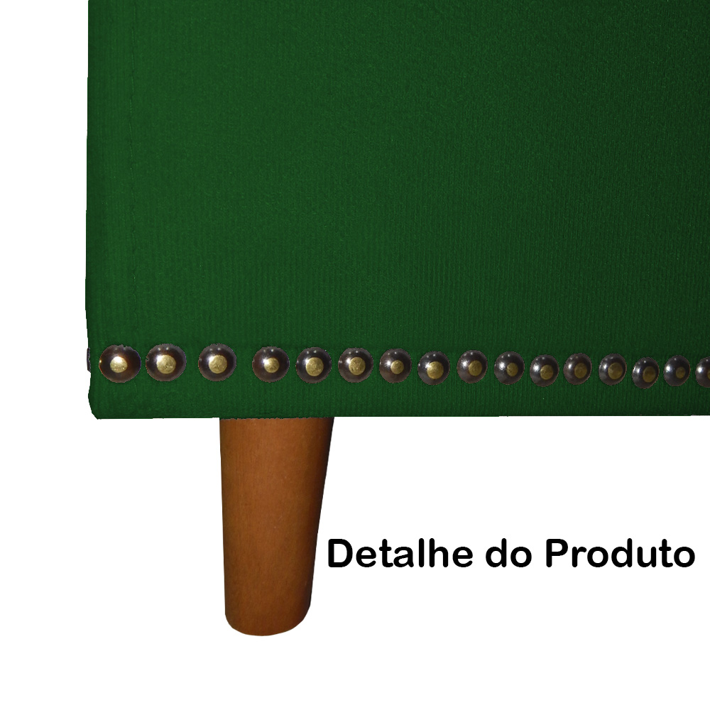 Cabeceira mais Calçadeira Casal Queen 160cm Para Cama Box Diana Suede Verde - Dellas Store