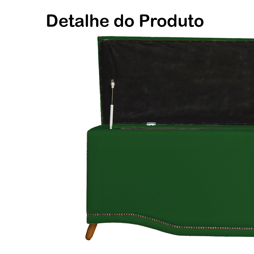 Cabeceira mais Calçadeira Casal Queen 160cm Para Cama Box Greta Suede Verde - DS Estofados