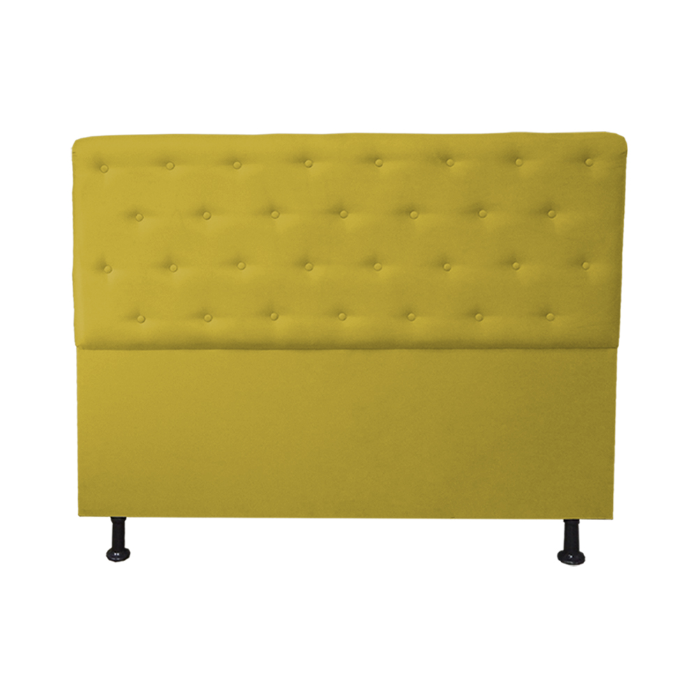 Cabeceira mais Calçadeira Casal Queen Juliana 160cm Para Cama Box Suede Mostarda - DS Estofados