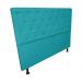 Cabeceira mais Calçadeira Casal Super King Juliana 195cm Para Cama Box Suede Azul Turquesa - DS Estofados