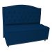 Cabeceira mais Calçadeira Solteiro 90cm Para Cama Box Diana Suede Azul Marinho - Dellas Store