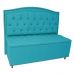 Cabeceira mais Calçadeira Solteiro 90cm Para Cama Box Diana Suede Azul Turquesa - Dellas Store