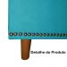 Cabeceira mais Calçadeira Solteiro 90cm Para Cama Box Diana Suede Azul Turquesa - Dellas Store