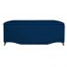 Cabeceira mais Calçadeira Solteiro 90cm Para Cama Box Greta Suede Azul Marinho - DS Estofados
