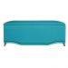 Cabeceira mais Calçadeira Solteiro 90cm Para Cama Box Greta Suede Azul Turquesa - DS Estofados