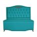 Cabeceira mais Calçadeira Solteiro 90cm Para Cama Box Greta Suede Azul Turquesa - DS Estofados