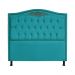 Cabeceira mais Calçadeira Solteiro 90cm Para Cama Box Greta Suede Azul Turquesa - DS Estofados