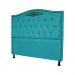 Cabeceira mais Calçadeira Solteiro 90cm Para Cama Box Greta Suede Azul Turquesa - DS Estofados