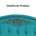 Cabeceira mais Calçadeira Solteiro 90cm Para Cama Box Greta Suede Azul Turquesa - DS Estofados