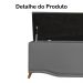 Cabeceira mais Calçadeira Solteiro 90cm Para Cama Box Greta Suede Cinza - DS Estofados