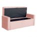Calçadeira Báu Emma Casal Queen Veludo Luxo Rosa - DS Estofados