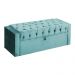Calçadeira Báu Emma Casal Super King Veludo Luxo Azul Turquesa - DS Estofados
