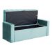 Calçadeira Báu Emma Casal Super King Veludo Luxo Azul Turquesa - DS Estofados