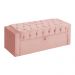 Calçadeira Báu Emma Solteiro Veludo Rosa - DS Estofados