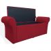 Calçadeira Baú Casal 140 cm Cancun Suede Vermelho - DS Estofados