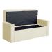 Calçadeira Baú Para Cama Box Casal Emma Suede Marfim - DS Estofados