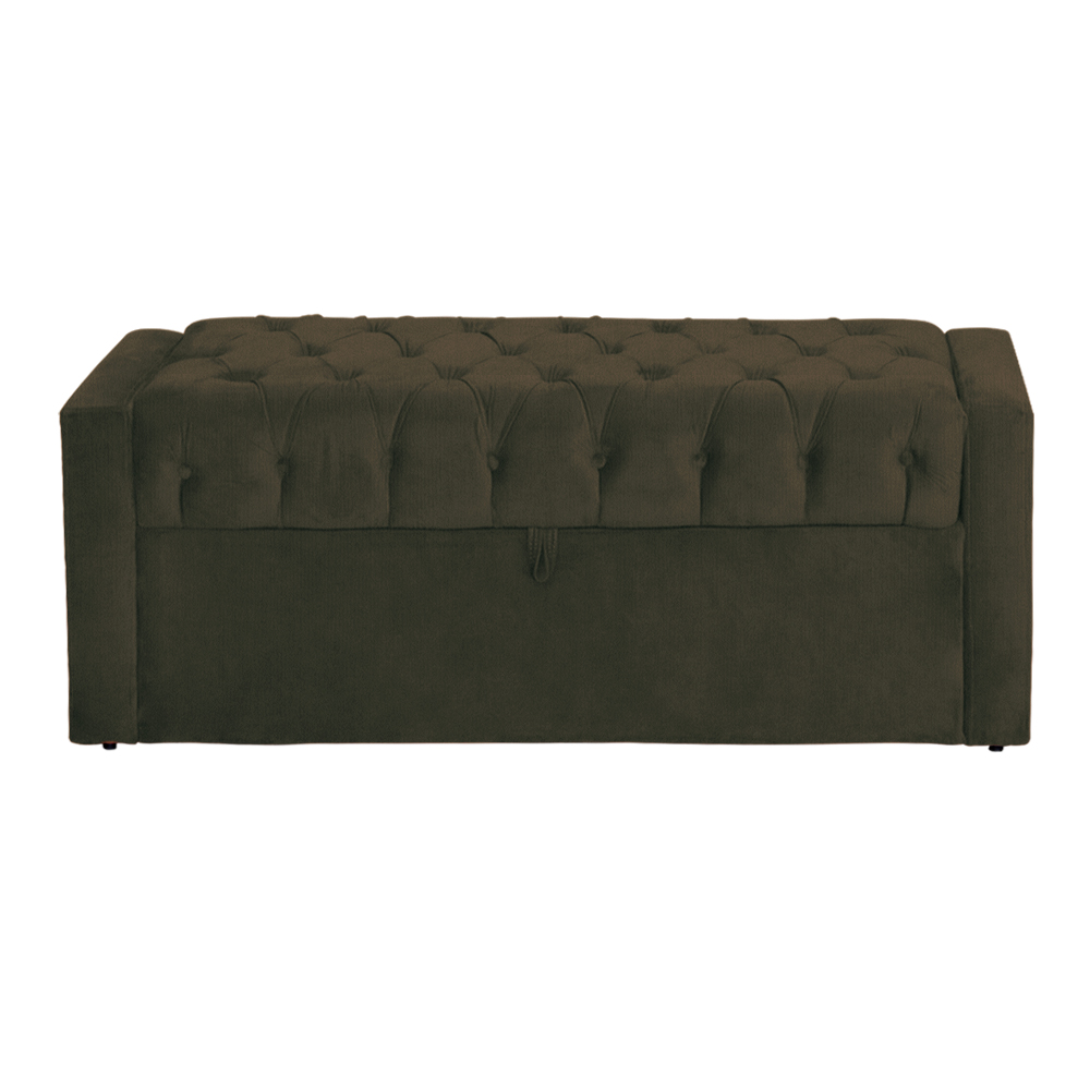 Calçadeira Baú Para Cama Box Casal Emma Suede Marrom - DS Estofados