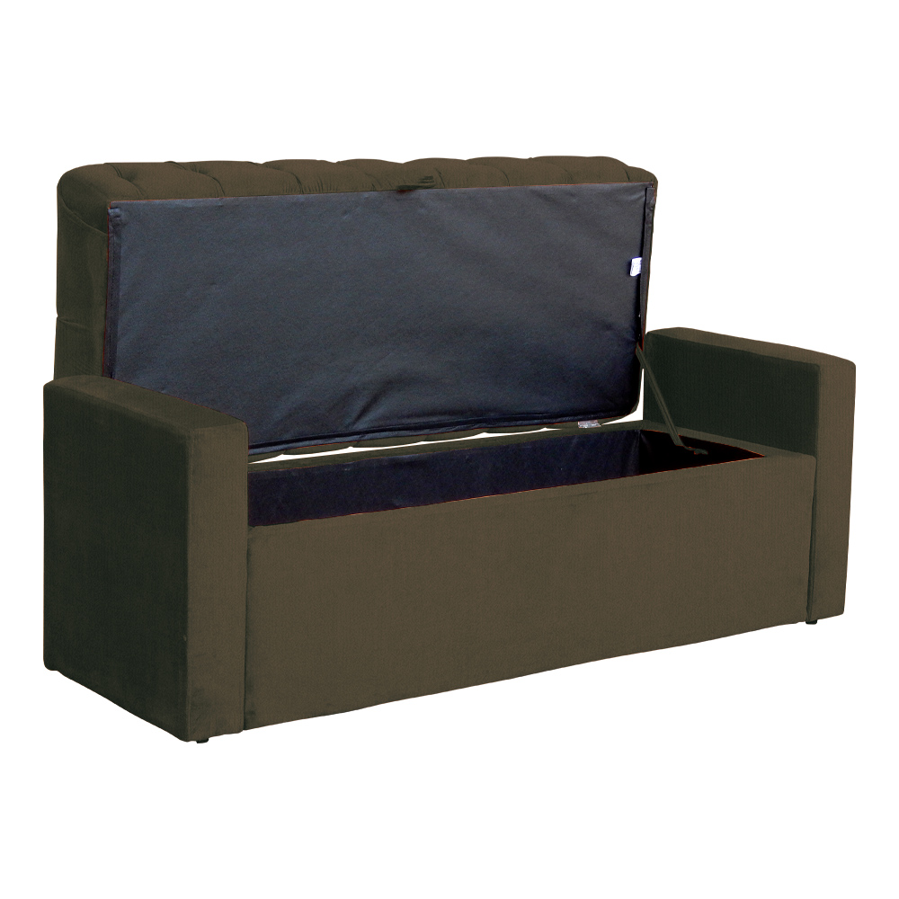 Calçadeira Baú Para Cama Box Casal Emma Suede Marrom - DS Estofados