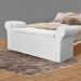 Calçadeira Baú Para Cama Box Casal Queen 160cm Cancun Suede Branco - DS Estofados