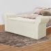 Calçadeira Baú Para Cama Box Casal Queen 160cm Cancun Suede Marfim - DS Estofados