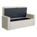 Calçadeira Baú Para Cama Box Casal Queen Emma Suede Bege - DS Estofados