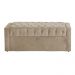 Calçadeira Baú Para Cama Box Casal Queen Emma Suede Cappuccino - DS Estofados