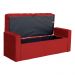 Calçadeira Baú Para Cama Box Casal Queen Emma Suede Vermelho - DS Estofados