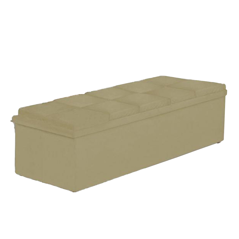 Calçadeira Casal Baú 190cm Toskana Suede Bege - DS Estofados