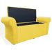 Calçadeira Recamier Baú Cancun Solteiro 90cm Suede Amarelo - DS Estofados