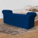 Calçadeira Recamier Baú Cancun Solteiro 90cm Suede Azul Marinho - DS Estofados
