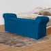Calçadeira Recamier Baú Cancun Solteiro 90cm Suede Azul Royal - DS Estofados