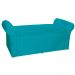 Calçadeira Recamier Baú Cancun Solteiro 90cm Suede Azul Turquesa - DS Estofados