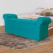 Calçadeira Recamier Baú Cancun Solteiro 90cm Suede Azul Turquesa - DS Estofados