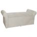 Calçadeira Recamier Baú Cancun Solteiro 90cm Suede Bege - DS Estofados
