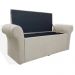 Calçadeira Recamier Baú Cancun Solteiro 90cm Suede Bege - DS Estofados