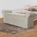Calçadeira Recamier Baú Cancun Solteiro 90cm Suede Bege - DS Estofados