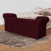 Calçadeira Recamier Baú Cancun Solteiro 90cm Suede Bordô - DS Estofados