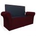 Calçadeira Recamier Baú Cancun Solteiro 90cm Suede Bordô - DS Estofados