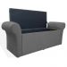 Calçadeira Recamier Baú Cancun Solteiro 90cm Suede Cinza - DS Estofados