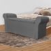 Calçadeira Recamier Baú Cancun Solteiro 90cm Suede Cinza - DS Estofados