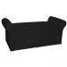 Calçadeira Recamier Baú Cancun Solteiro 90cm Suede Preto - DS Estofados