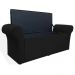 Calçadeira Recamier Baú Cancun Solteiro 90cm Suede Preto - DS Estofados
