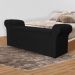 Calçadeira Recamier Baú Cancun Solteiro 90cm Suede Preto - DS Estofados