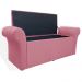 Calçadeira Recamier Baú Cancun Solteiro 90cm Suede Rosa - DS Estofados