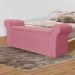Calçadeira Recamier Baú Cancun Solteiro 90cm Suede Rosa - DS Estofados