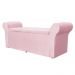 Calçadeira Recamier Baú Cancun Solteiro 90cm Suede Rosa Bebê - DS Estofados