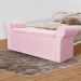Calçadeira Recamier Baú Cancun Solteiro 90cm Suede Rosa Bebê - DS Estofados