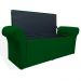 Calçadeira Recamier Baú Cancun Solteiro 90cm Suede Verde - DS Estofados