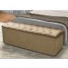 Calçadeira Recamier Baú Casal King 190cm Sofia Suede Bege - DS Estofados