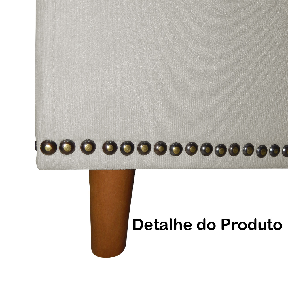Calçadeira Recamier Baú Casal King 195cm Diana Suede Bege  - Dellas Store